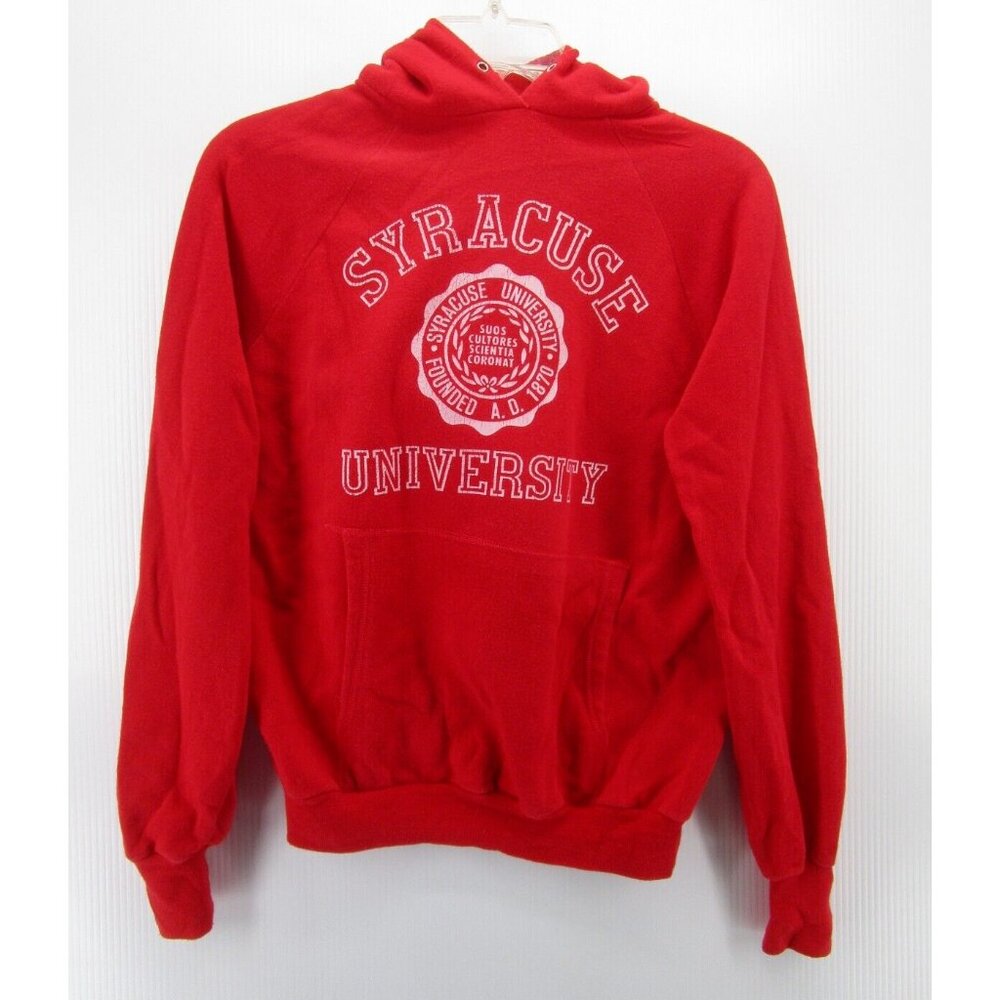 VINTAGE Syracuse University Sweatshirt Medium Red 80s Healthknit *